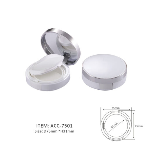 Thick Two Layers Circular Cushion Compact Case equipped with a mirror