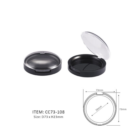 Circular Makeup Compact with a transparent cap