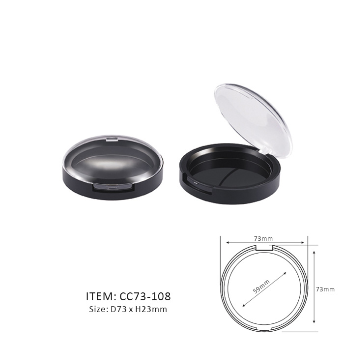 Circular Makeup Compact with a transparent cap