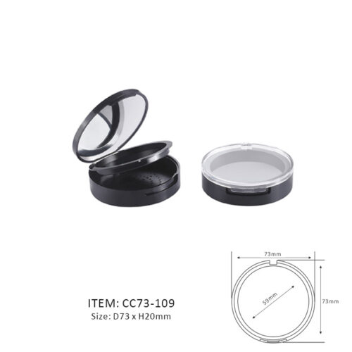 Two Layers Trendy Cushio with a transparent window or mirror on the capn Compact with Sifter