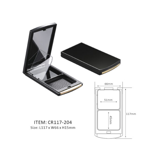 Luxury Cosmetic Compact Case with a mirror on the cap