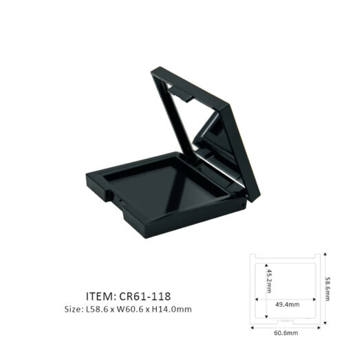 Square Classic Eyeshadow Compact Case installed with a mirror