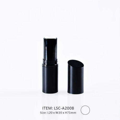Black empty lipstick lip balm tubes with a curve top on the cap