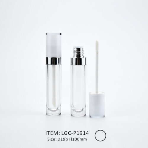 Slim Lip Gloss Tube with Shoulder including Transparent tube and white cap