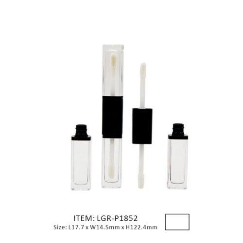 Double-Ended Rectangular Straight Lip Gloss Tube with a flat top and bottom