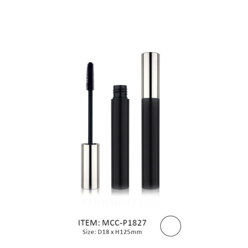 Luxury Mascara Tube decorated in Silver on cap and black on tube