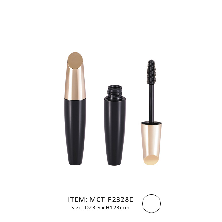Tall Conic Mascara Tube decorated in Gold curve cap