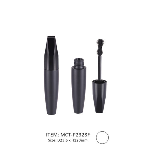 Unique Conic Mascara Tube decorated in Black and installed with a stylish brush