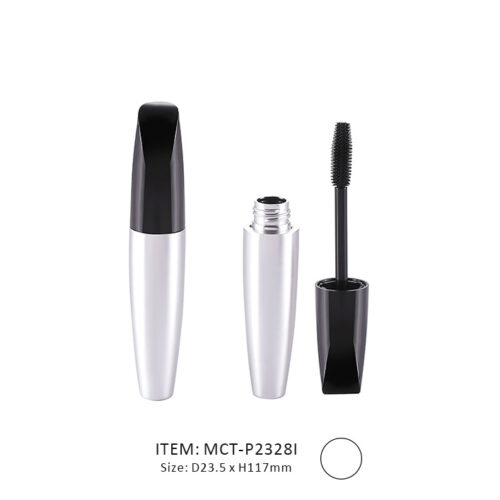 Luxury Conic Mascara Tube decorated in Silver on the tube