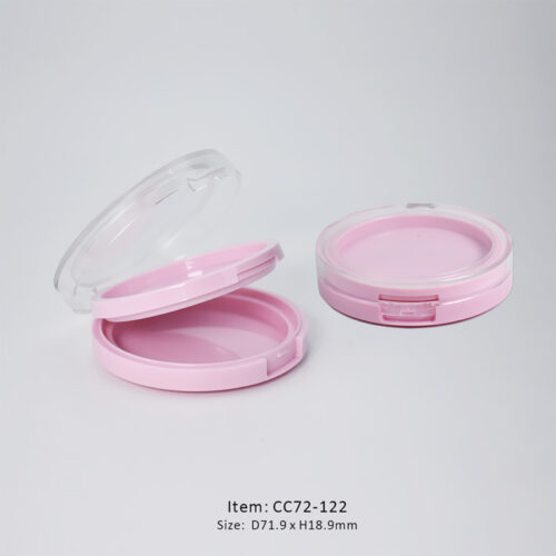 Cute Youthful Circular Compact Case decorated in Pink