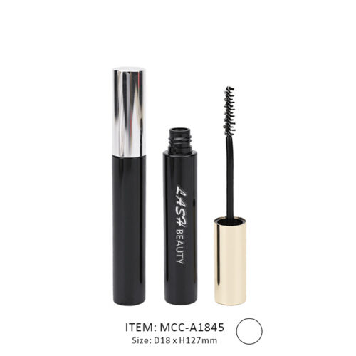 Stright Circular Aluminum Mascara Tube including an Unique Brush