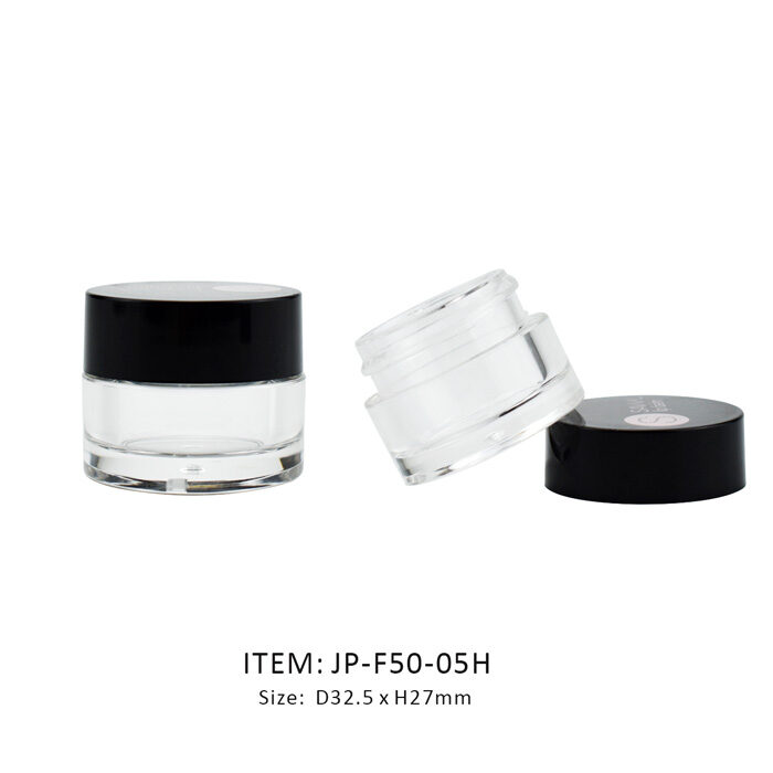 JP-F50-05H Empty Cosmetic Jar Small Black Cap Empty Cosmetic Jar made in a Small volume