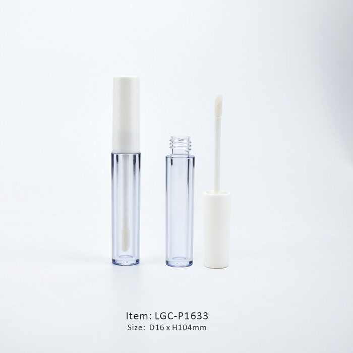 LGC-P1633 Empty Flawless Lip Gloss Tube White Pure White Empty Flawless Lip Gloss Tube including an applicator