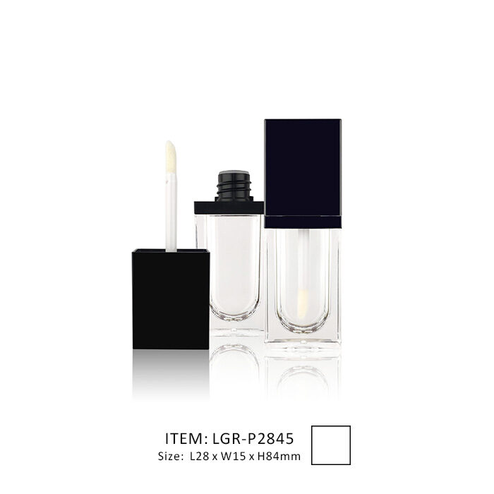 Wide Empty Square Liquid Foundation Bottle equipped with a black cap