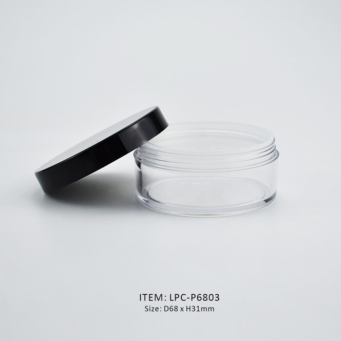 LPC-P6803 Classic Loose Powder Jar Large Classic Loose Powder Jar Manufactured in a Large size including a black cap