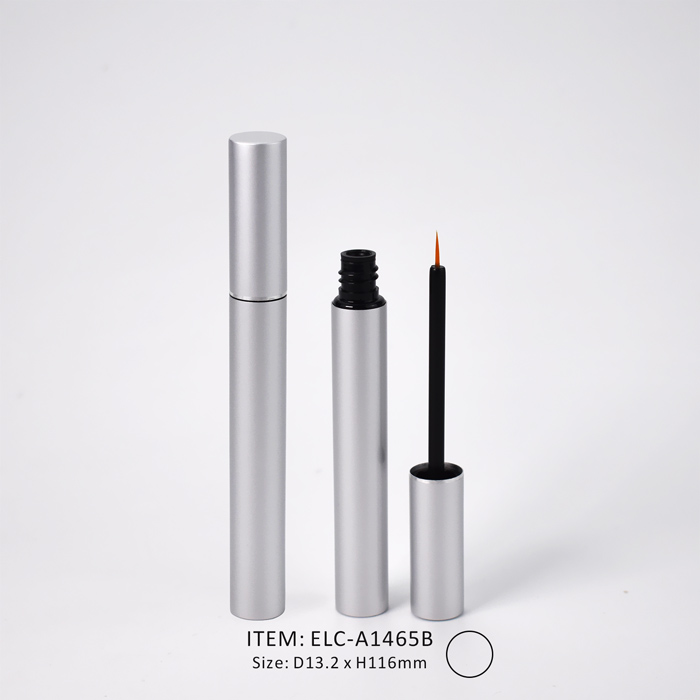 ELC-A1465B-Refillable Aluminum Eyeliner Tube Slim Silver silver aluminum decorated empty eyeliner tube with applicators