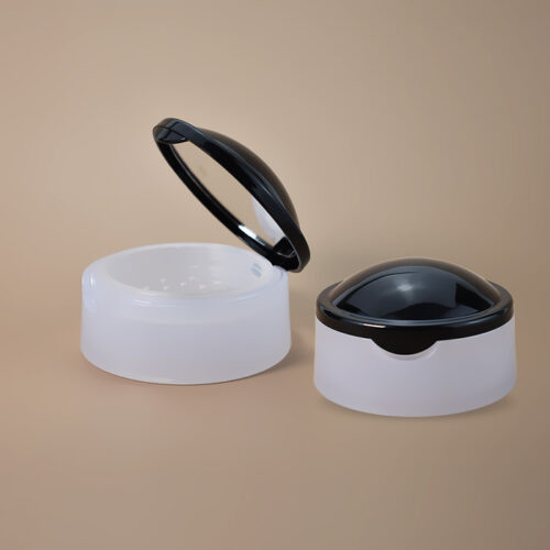 plastic light-weight loose powder jar with sifter and mirror