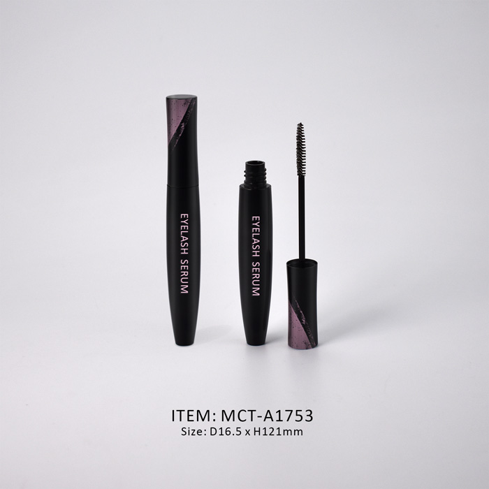MCT-A1753-Empty Aluminum Mascara Tube Conic conic shape black mascara tube with brush