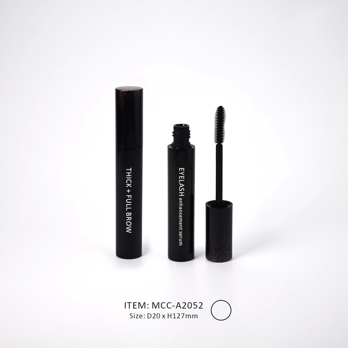 MCC-A2052-Straight Circular Aluminum Mascara Tube Container dark aluminum mascara tube with printing decoration