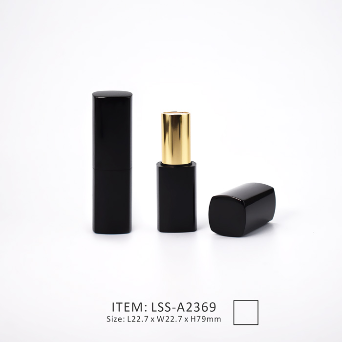 LSS-A2369-Square Glossy Magnetic Lipstick Tube magnetic sleek lipstick case in square shape