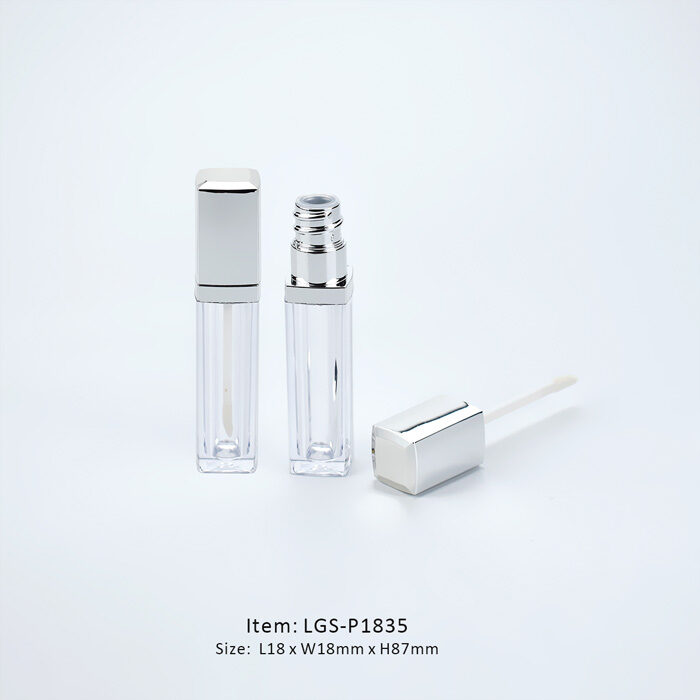LGS-P1835 Square Lip Gloss Tube with Shoulder Small empty square lip gloss tube container with collar