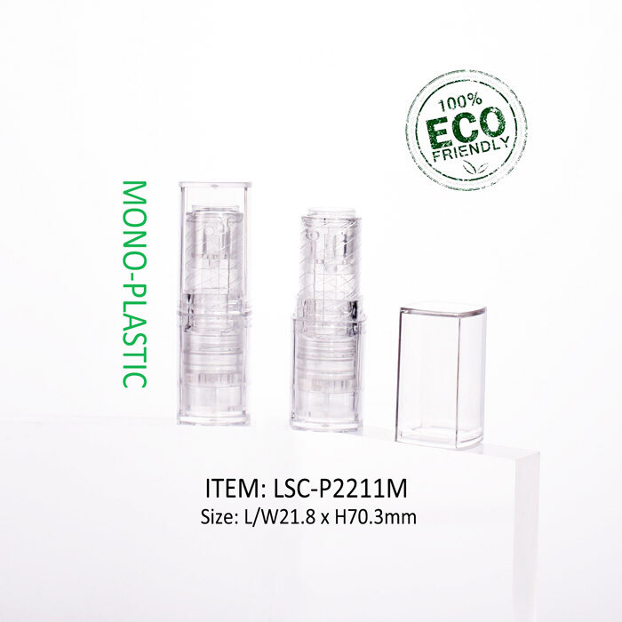 square mono PET lipstick tubes for wholesale and custom