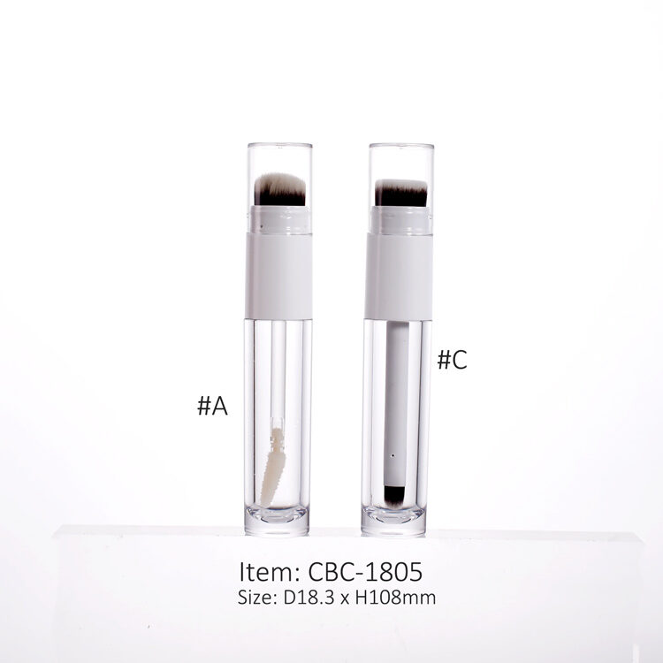 empty doe foot lip gloss tube with brush applicator as liquid foundation concealer bottle