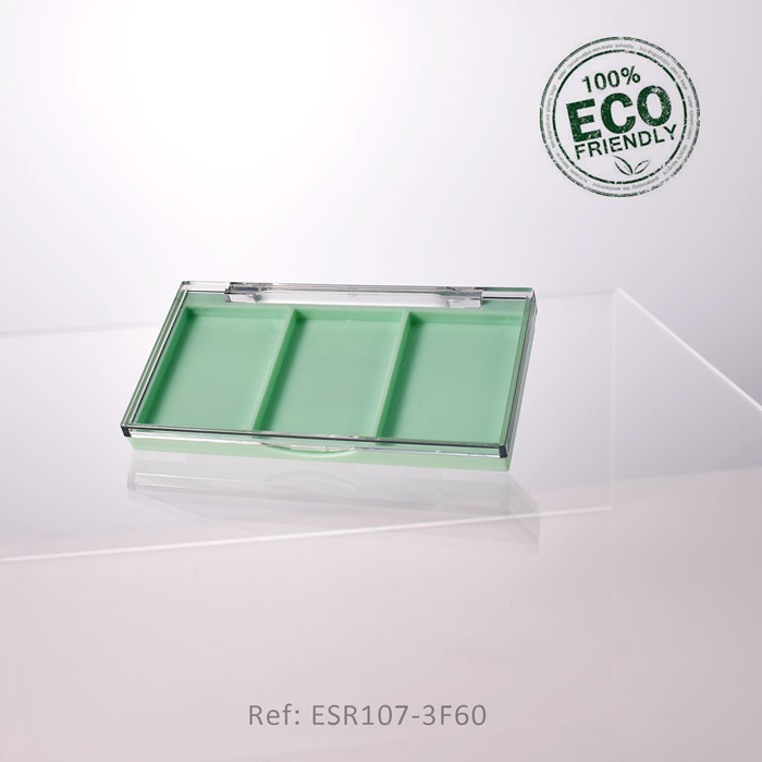 ESR107-3F60 Rectangular Empty PET Eco-friendly Eye Shadow Palette (3 pan) (2)