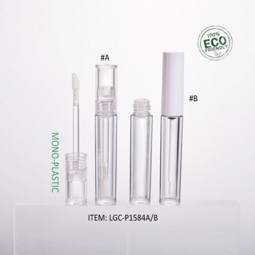 empty lip gloss tube with flocked doe foot, ideal cosmetic packaging for wholesale & custom PET lip gloss container for brands