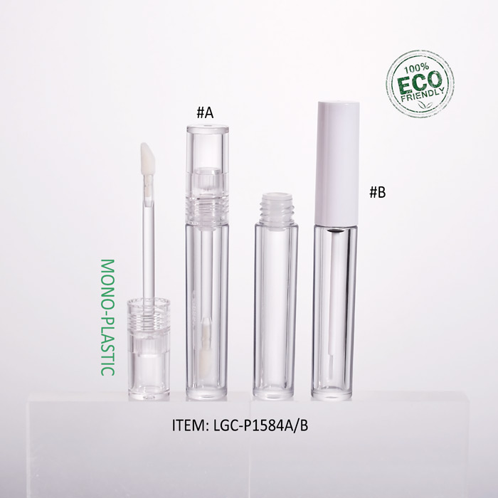 empty lip gloss tube with flocked doe foot, ideal cosmetic packaging for wholesale & custom PET lip gloss container for brands