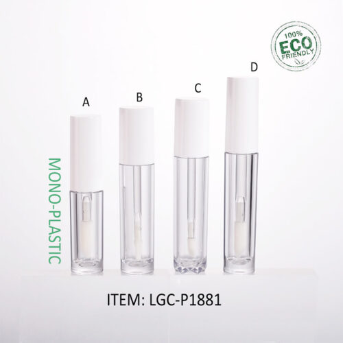 clear PET lipgloss tubes for lip tints and satins, empty makeup container for bulk wholesale and custom