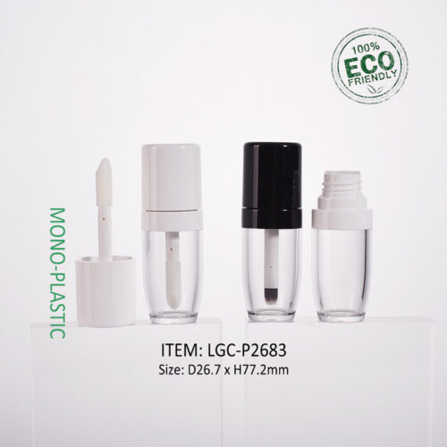 innovative empty PET lip gloss tube with brush applicator