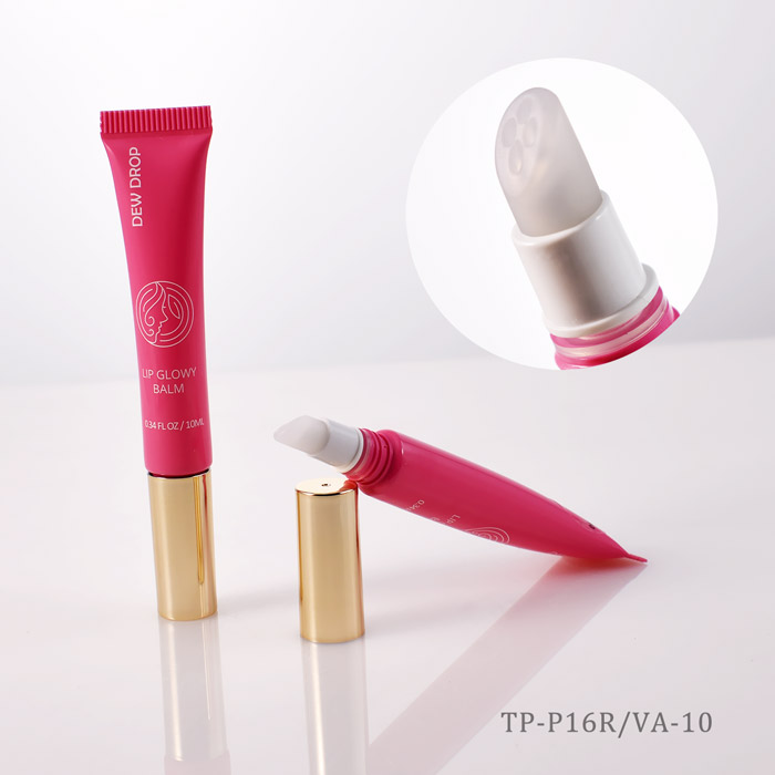D16 silicone applicator cosmetic tubes for lip oil, lip gloss, and lip balm packaging with PE squeeze body