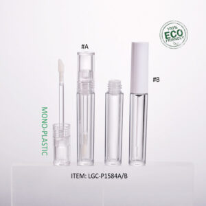 empty lip gloss tube with flocked doe foot, ideal cosmetic packaging for wholesale & custom PET lip gloss container for brands