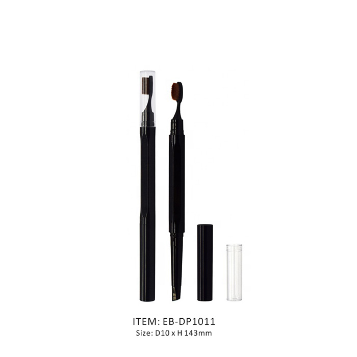 Unique Black Double End Eyebrow Pencil two in one with a toothbrush shape Head