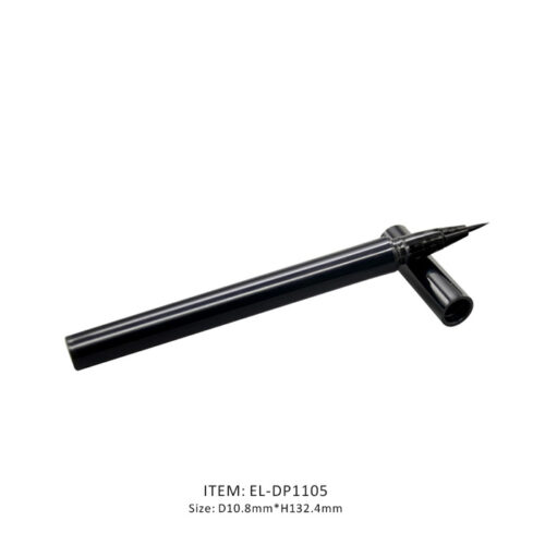 Black Slim Eyeliner Pen with an Applicator Lying on the Cap