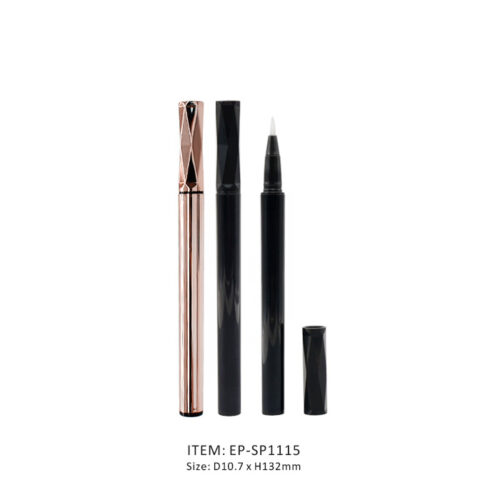 Rose Golden and Black Empty Eyeliner Pen with Irregular Shape Cap