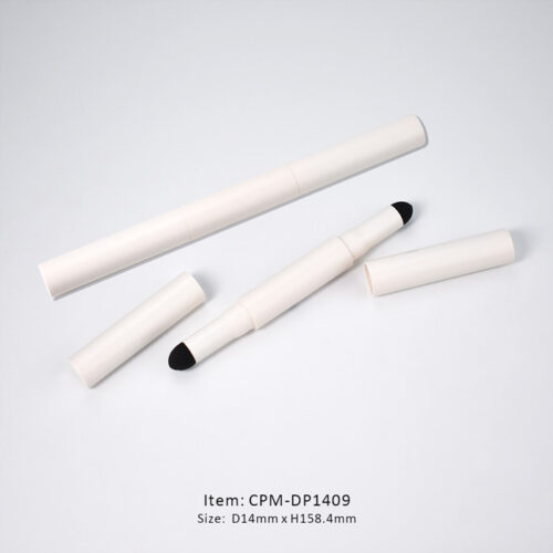 Amber White Double End Eyebrow Pen in Long Shape and Two Applicators and Caps on the Side