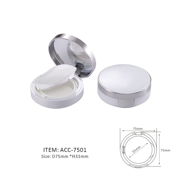 Thick Two Layers Circular Cushion Compact Case equipped with a mirror
