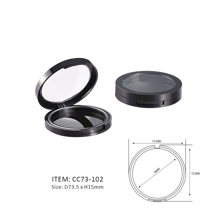 Circular Cushion Compact Case with a transparent window