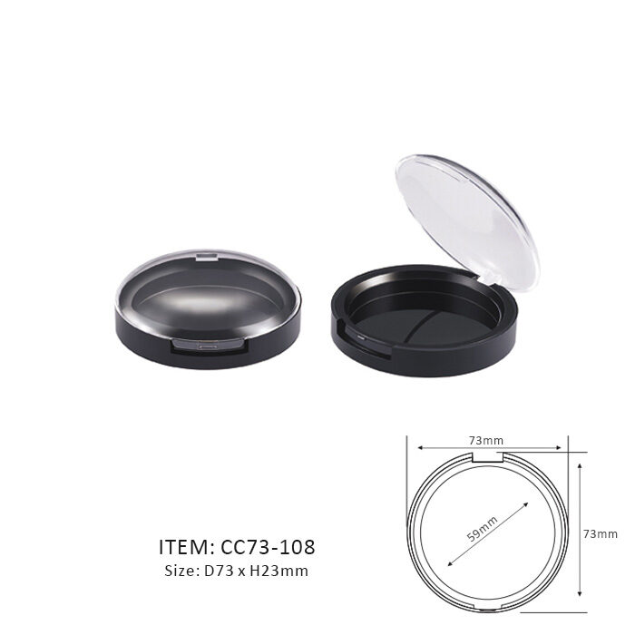 Circular Makeup Compact with a transparent cap