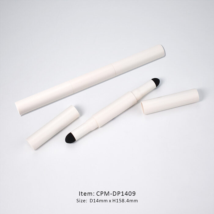 Amber White Double End Eyebrow Pen in Long Shape and Two Applicators and Caps on the Side