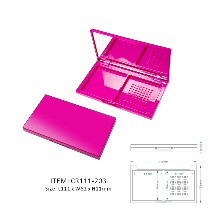 Unique Compact Case with Sifter decorated in hot pink