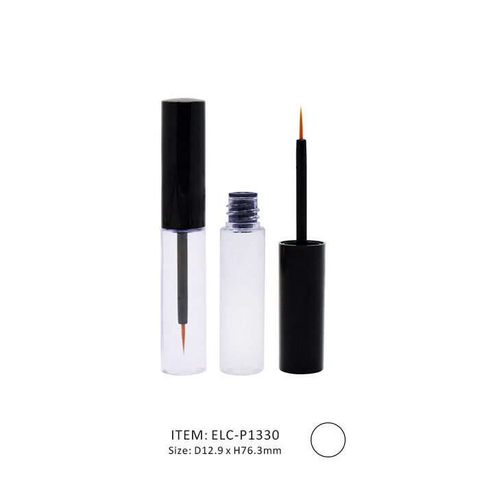 Small Circular Eyeliner Tube in Small Volume and Equipped with a Brush