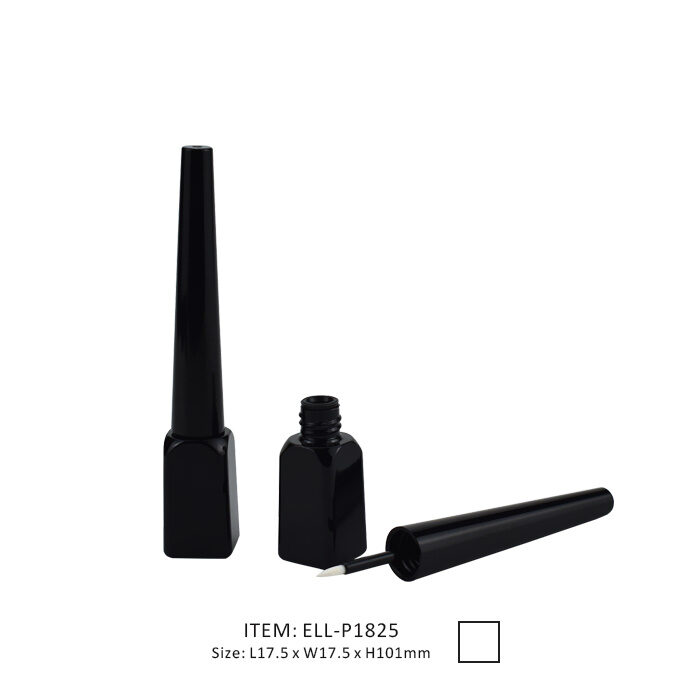 Dark Unique Eyeliner Tube in Ladder Bottle Shape and Equipped with a Long Cap