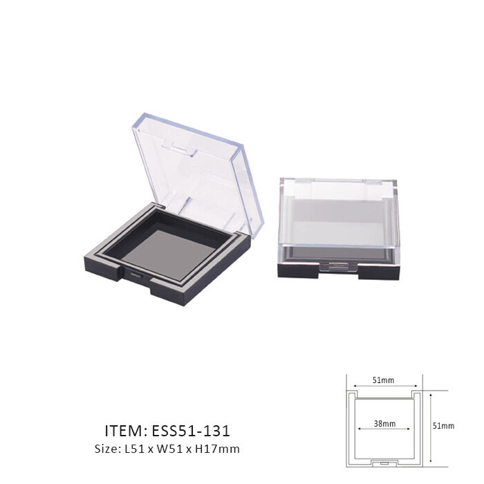 Single Eyeshadow Case with a single Square section and a transparent cap