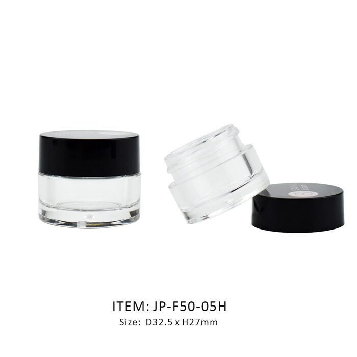 Black Cap Empty Cosmetic Jar made in a Small volume