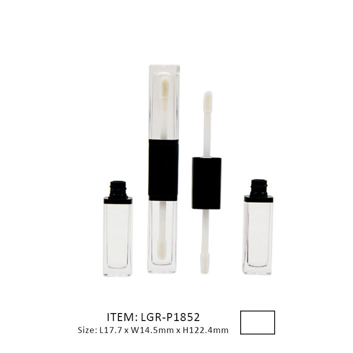Double-Ended Rectangular Straight Lip Gloss Tube with a flat top and bottom 