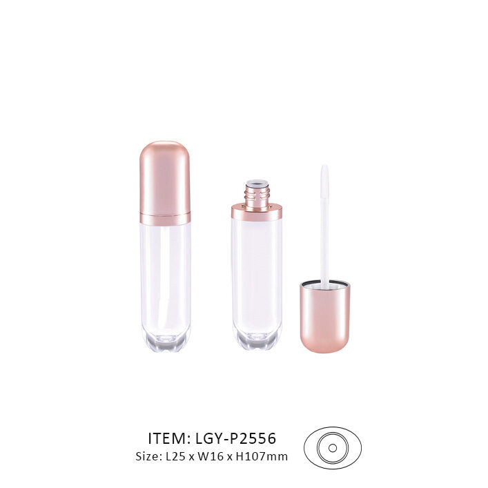 Oval Chubby Lip Gloss Tube with a decorated light pink cap