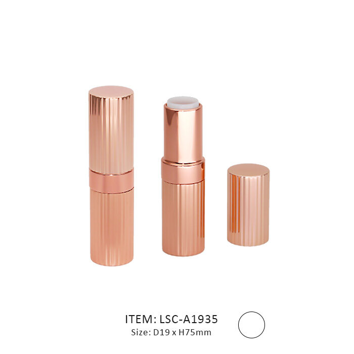 Two Rose Gold Lipstick Tubes with unique decoration